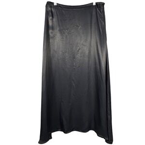 Primark Charcoal Grey Nylon Maxi Skirt Fairycore Soft Goth Y2K US Sz 10 Ethereal
